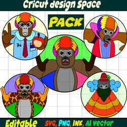 Pack Stickers Gorilla Tag SVG, Gorilla Tag PNG, vinyl Sticker to Print, Gorilla Tag Printable for Birthday Gift,