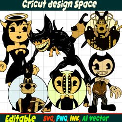 Bendy Sticker,Concept bendy,Beast Bendy, Fisher Ink demonz 2, Alice Angel,Coloring Pages Piper Bendy Printable