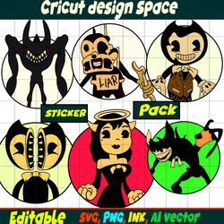Bendy Sticker,Concept bendy,Beast Bendy, Fisher Ink demonz 2, Alice Angel,Coloring Pages Piper Bendy Printable svg