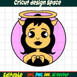 Alice Angel Sticker The Ink Machine SVG, Bendy, sublimation, print, Bendy Coloring Pages Printable for Birthday Gift.