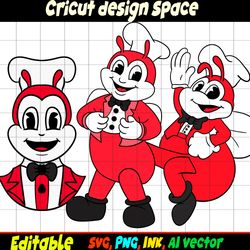 Editable Cut file Jollibee SVG, Jollibee Sticker,Midlle finger Head Sticker Coloring pages Printable for Birthday Gift,