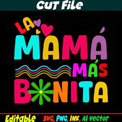 Editable Karol G La Mama Mas Bonita SVG, Karol G La Mama Mas Bonita PNg, Printable Birthday Mom Cut file,Instant