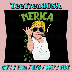 Merica Trump Bae Smoking Weed Cannabis Png, Funny 420 Stoner Png, Sublimation design download, smoking png, cannabis png