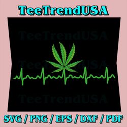 Weed Leaf Heartbeat Marijuana Leaf Cannabis Svg, Heartbeat 420 Svg, Weed Leaf Svg, Smoking Svg ,Leaf Cannabis Svg