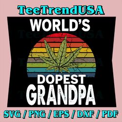 Vintage World's Dopest Grandpa Weed Svg, Cannabis Svg, Sublimate Designs Download, Funny 420 Cannabis Sublimation Design