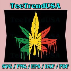 Cannabis Leaf Svg, Weed Pot Marijuana Reggae Music Rasta Grafitti Svg, Trippy Weed Leaf Design