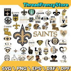 50 Files New Orleans Saints Team Bundle Svg, New Orleans Saints svg, NFL Teams svg, NFL Svg, Png, Dxf, Eps