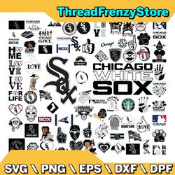 83 Files Chicago-White Sox Team Bundles Svg, Chicago White Sox Svg, MLB Svg, MLB Team Svg, MLB Svg, Png, Dxf, Eps