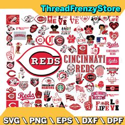 80 Files Cincinnati Reds Team Bundles Svg, Cincinnati Reds Svg, MLB Team Svg, Png, Dxf, Eps, Jpg, Instant Download