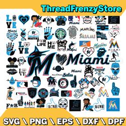 76 Files Miami Marlins Team Bundles Svg, Miami Marlins SVG, MLB Team Svg, MLB Svg, Png, Dxf, Eps, Jpg, Instant Download