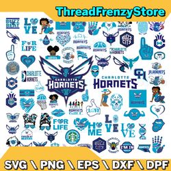 82 Files Charlotte Hornets Team Bundles Svg, Charlotte Hornets svg, NBA Teams Svg, NBA Svg, Png, Dxf, Eps