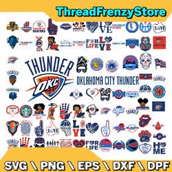 81 Files Oklahoma City Thunder Team Bundles Svg, Oklahoma City Thunder svg, NBA Teams Svg, NBA Svg, Png, Dxf, Eps