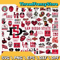 71 Files San Diego State Aztecs Team Bundle Svg, San Diego State Aztecs Svg, NCAA Teams svg, NCAA Svg, Png, Dxf, Eps