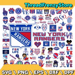 76 Files New York Rangers Team Bundles Svg, New York Rangers Svg, NHL Svg, NHL Svg, Png, Dxf, Eps, Instant Download