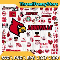 58 Files Louisville Cardinals Team Bundle Svg, Louisville Cardinals Svg, NCAA Teams svg, NCAA Svg, Png, Dxf, Eps