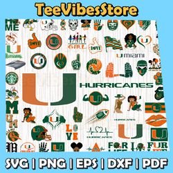62 Files Miami Hurricanes Team Bundle Svg, Miami Hurricanes Svg, NCAA Teams svg, NCAA Svg, Instant Download