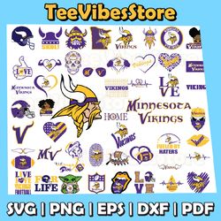 50 Files Minnesota Vikings Team Bundle Svg, Minnesota Vikings svg, NFL Svg, Instant Download