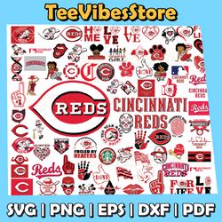 80 Files Cincinnati Reds Team Bundles Svg, Cincinnati Reds Svg,MLB Team Svg, MLB Svg, Instant Download