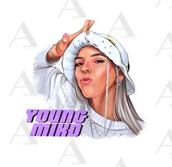 Printable Young Miko PNG file, Young Miko hand drawn sublimation designs, digital file, instant download