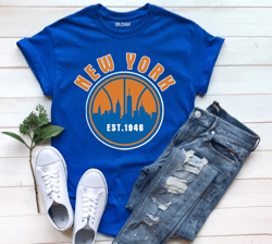 new york basketball vintage est 1946 classic royal blue png, new york basketball team retro png, american basketball , n