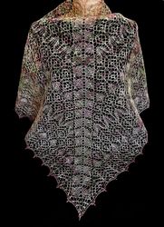 Linen Shawl, lace shawl, triangular shawl, soft shawl