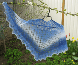 Wool blue Shawl, lace shawl, shawl, soft shawl, gradient shawl