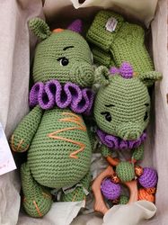 Raffle dragon, Baby box, stuffed dragon toy, rodent owl