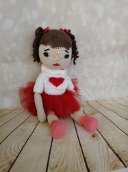 An elegant doll, doll as a gift, doll, knitted doll, interior doll, game doll, doll in clothes
