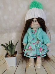 Interion Doll in clothes, An elegant doll, doll as a gift, doll, knitted doll, interior doll, game doll, doll in clothes