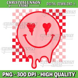 Retro Groovy Valentines Day Png, Hippie Heart Funny Matching Png, Valentines Smiley Png, Sublimation Design Png