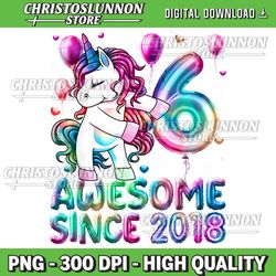 Flossing Unicorn 6 Year Old Png, 6th Birthday Girl Unicorn Party Png, 6th birthday Unicorn, Flossing Unicorn Png