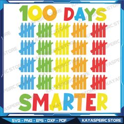 100 Days Smarter SVG, 100 Days Brighter, Teacher Appreciation, 100 Days Shirt, Kindergarten Shirt, Back To School