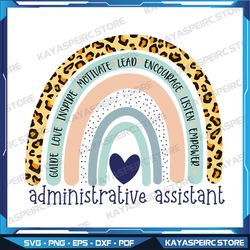 Administrative Assistant Rainbow Leopard Print Front Office Svg, Rainbow Cheetah Dental Squad Design Svg, Leopard Print