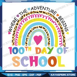 100th Day Of School Teacher Svg, 100 Days Smarter Rainbow Svg, Teacher 100 Days Smarter Rainbow Svg, Digital Download