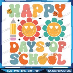 Groovy Teacher Student 100th Day Of School Svg, Happy 100 Days Svg, Retro Groovy 100th Day Svg, Teacher Kids Svg