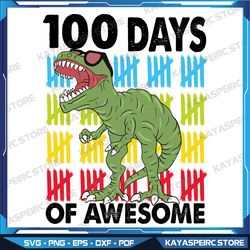 100 Days of School Dinosaur T-Rex Dino Kids Boys Svg, 100th Day Svg, Happy 100 days of school Svg, 100th days of school