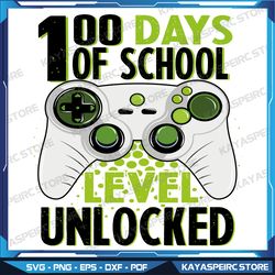 Video Gamer Student 100th Day Teacher Svg, 100 Days of School Svg, Instant download, Printable cut file
