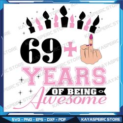 70th birthday Gift idea I Am 69 Plus Middle Finger Christmas Svg, Middle Finger Svg, Ready for Cricut Svg, Silhouette