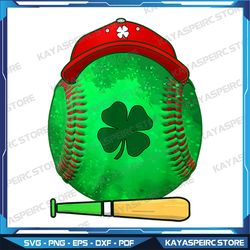 St Patricks Day Shamrock Baseball Irish For Boys Kids Men Png, St. Patrick's Day Baseball Png Sublimation