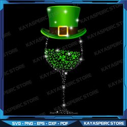 St Patrick's Day Shamrock Wine Glass Gift For Womens Mens, Little Shamrock png, Wine St Patrick's Day Sublimation