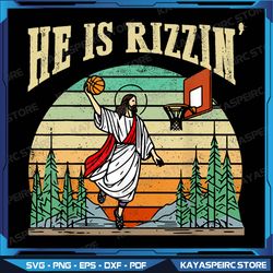 He Is Rizzin Png, Funny Basketball Easter Christian Religious Png, Retro Y2K Christian Faith Religious Png