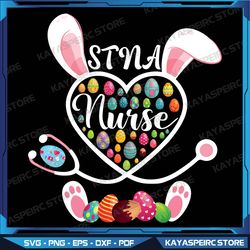 Stethoscope Heart STNA Nurse Png,Easter Bunny STNA Nurse Png, Easter Bunny Png, Easter Stethoscope Png, Easter Medical