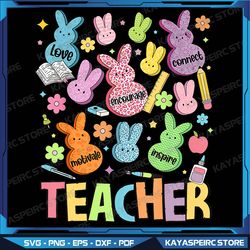 Teacher Of The Sweetest Peeps Png, Teacher Easter Day Png, Cute Easter Png, Teaching Favorite Peeps Png, Teacher Bunny