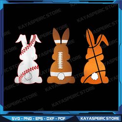 Happy Easter Bunny Rabbits Basketball Baseball Football Png, Easter Sports Digital Download