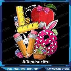 LOVE Teacher Life Funny Png, Easter Day Bunny Egg Hunting Basket Png, Easter Bunny Png, Retro Easter Png, Easter Png