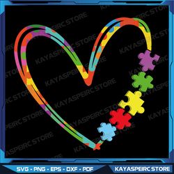 Autism Awareness Love Heart Puzzle Piece Svg, Autism Awareness Svg, Autism puzzle heart Svg, Autism Svg