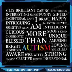 Autism Svg, I Am More Than Autism Svg, Autism Awareness Svg, Autism puzzle heart Svg, Autism Svg, sublimate download