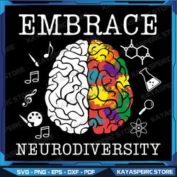 Neurodiversity Svg- Embrace ADHD Autism ASD Svg,Neurodiversity Svg Celebrate The Spectrum Svg Brain Autism Awareness
