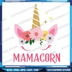 Womens Funny Mamacorn Unicorn Costume Mom Mother's Day Png, Mamacorn Unicorn Png, Cute Unicorn Sublimation Design