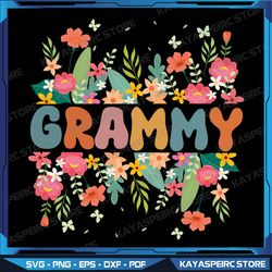 Floral Grammy Life Thankful Grammy Thanks Giving Mothers Day Svg, Groovy Grammy Svg, Retro Grandma Sublimation Designs